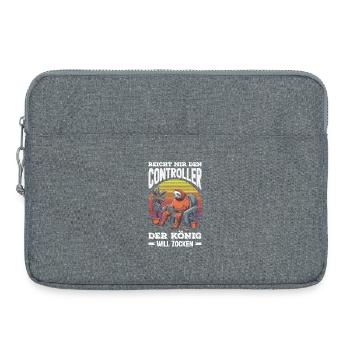Reicht mir den Controller – König will zocken - Laptoptasche 15" - Grau meliert - Vorne