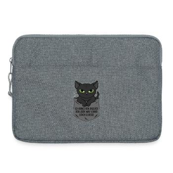Je n’apporte aucun malheur - la vie était déjà de la merde - Sacoche pour ordinateur portable 15 pouces - gris chiné - Devant