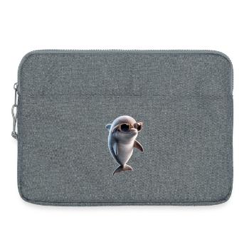 Delphin Taucher Delphine Ozean Süße Delfine Delfin - Laptoptasche 15" - Grau meliert - Vorne