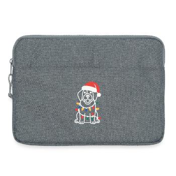 Santa Pup Christmas Lights - Laptop bag 15" - heather grey - Front