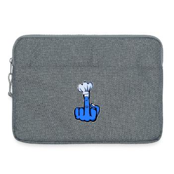 Doigt du milieu Stinky Finger chapeau de chef design bleu - Sacoche pour ordinateur portable 15 pouces - gris chiné - Devant