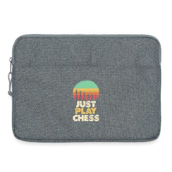 Just Play Chess Retro Sonnenuntergang - Laptoptasche 15" - Grau meliert - Vorne