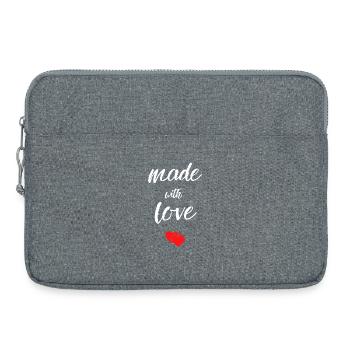 Made with Love Hearts - Laptop bag 15" - heather grey - Front