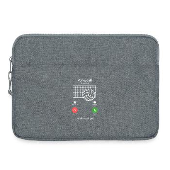 Volleyball ruft den lustigen Spieler und Fan-Coach Gift - Laptoptasche 15" - Grau meliert - Vorne