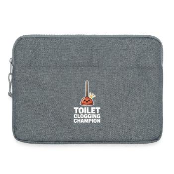 Champion du bouchon des toilettes Klo Humour - Sacoche pour ordinateur portable 15 pouces - gris chiné - Devant