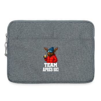 Team Apres Ski - Elch mit Schnaps - Party Crew - Laptoptasche 15" - Grau meliert - Vorne