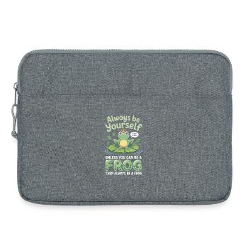 Sei immer du selbst, es sei denn, du kannst ein Frosch sein - Laptoptasche 15" - Grau meliert - Vorne