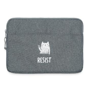 Waving White Cat Illustration - Laptop bag 15" - heather grey - Front