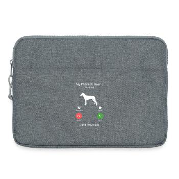 Pharao Hound ruft lustigen Hund an, Telefonalarm - Laptoptasche 15" - Grau meliert - Vorne