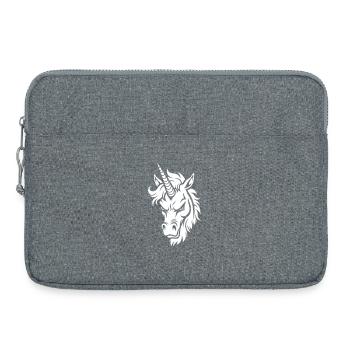 Evil Unicorn – Unicorn Head Black & White - Laptop bag 15" - heather grey - Front