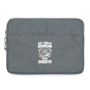 Ne touche pas à ma scie à chaîne qui fabrique des bûcherons - Sacoche pour ordinateur portable 15 pouces - gris chiné - Devant