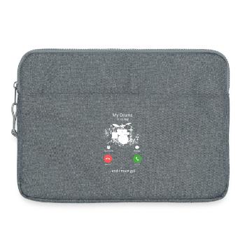 Meine Trommeln rufen und ich muss Musik und Kunst - Laptoptasche 15" - Grau meliert - Vorne