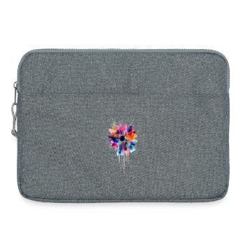Fleur aquarelle marguerite - Sacoche pour ordinateur portable 15 pouces - gris chiné - Devant