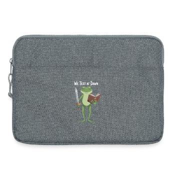 Le Chevalier Grenouille à l’Aube - Sacoche pour ordinateur portable 15 pouces - gris chiné - Devant