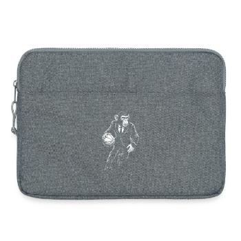 Singe en costume jouant au basket - Sacoche pour ordinateur portable 15 pouces - gris chiné - Devant