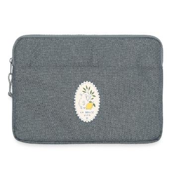 La Dolce Vita Zitronenglas-Stempel - Laptoptasche 15" - Grau meliert - Vorne