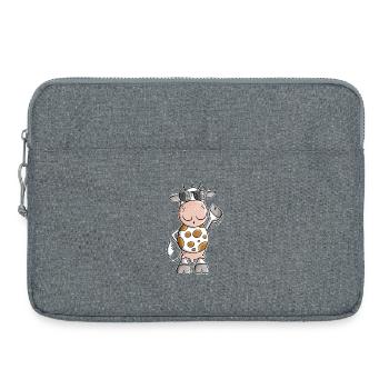 Cool cow with sunglasses - Laptop bag 15" - heather grey - Front