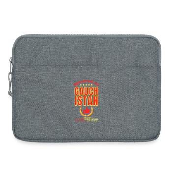 Bienvenue au GAUCHISTAN - Humour Gaucher - Sacoche pour ordinateur portable 15 pouces - gris chiné - Devant