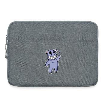 Hippo with toothbrush - Laptop bag 15" - heather grey - Front