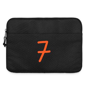 7 Nummer sieben Zahl orangen Geburtstag - Laptoptasche 15" - Schwarz - Vorne