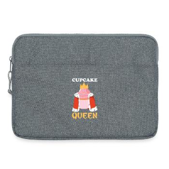 Reine des cupcakes – Reine au motif couronne - Sacoche pour ordinateur portable 15 pouces - gris chiné - Devant