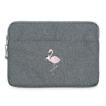 Flamingo amène le bébé au lieu de la cigogne - Sacoche pour ordinateur portable 15 pouces - gris chiné - Devant