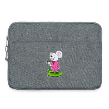 Mouse Groom Bouquet Wedding - Laptop bag 15" - heather grey - Front