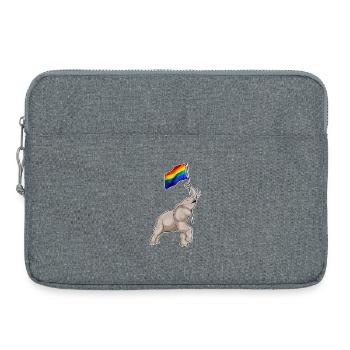 Elephant Rainbow Flag - Laptop bag 15" - heather grey - Front