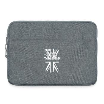 Typographie grunge britannique des années 1970 Union Jack - Sacoche pour ordinateur portable 15 pouces - gris chiné - Devant