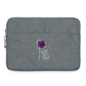 Floral Motif with Handwritten Greeting - Laptop bag 15" - heather grey - Front