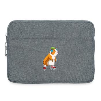 Cochon d’Inde patins à glace - Sacoche pour ordinateur portable 15 pouces - gris chiné - Devant