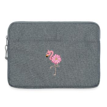 Fleur de flamant rose - Sacoche pour ordinateur portable 15 pouces - gris chiné - Devant