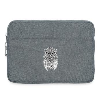 Hibou le gardien - Sacoche pour ordinateur portable 15 pouces - gris chiné - Devant