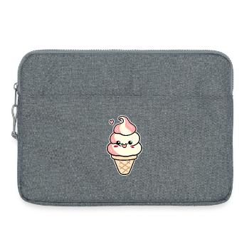 Crème glacée de dessin animé - Sacoche pour ordinateur portable 15 pouces - gris chiné - Devant