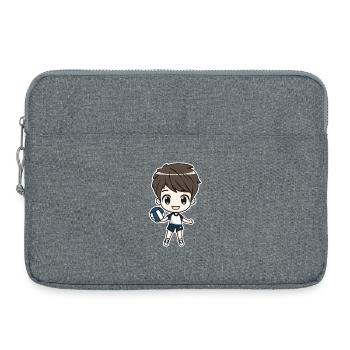 Petit joueur de volley-ball garçon - Sacoche pour ordinateur portable 15 pouces - gris chiné - Devant