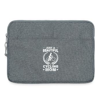 Fahrradfahrer Mutter - Laptoptasche 15" - Grau meliert - Vorne