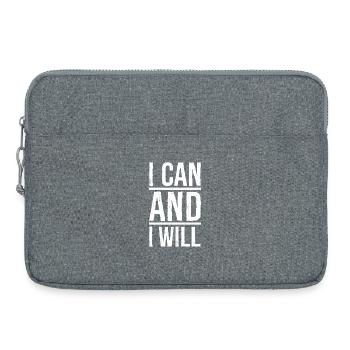 I can and I will - Laptop bag 15" - heather grey - Front