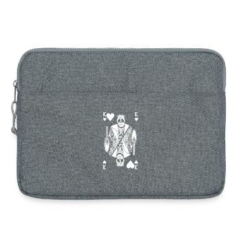 Squelette blanc du roi de coeur - Sacoche pour ordinateur portable 15 pouces - gris chiné - Devant