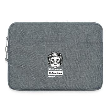 0% Functional – Funny Unisex T-Shirt for Tomorrow - Laptop bag 15" - heather grey - Front