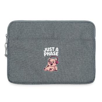 Cochon fantaisiste avec casque T-Shirt Design - Sacoche pour ordinateur portable 15 pouces - gris chiné - Devant