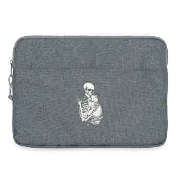 Skeleton hugging cat - Laptop bag 15" - heather grey - Front