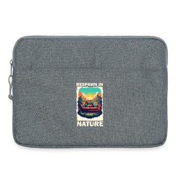 Jeux et nature dans un style rétro - Sacoche pour ordinateur portable 15 pouces - gris chiné - Devant