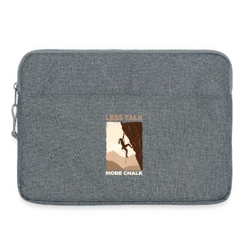 Bergsteiger-Silhouette, motivierendes Design - Laptoptasche 15" - Grau meliert - Vorne