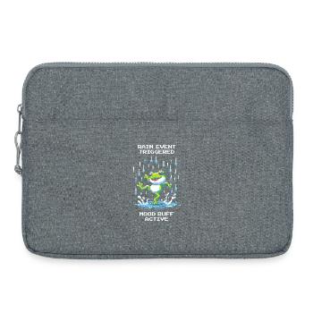 Regen-Event – Stimmungsbuff aktiv | Frosch - Laptoptasche 15" - Grau meliert - Vorne