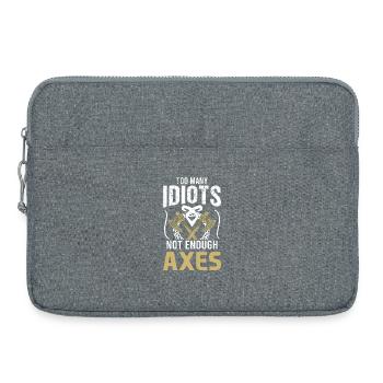 Mythologie viking Valhalla guerrier hache dictons - Sacoche pour ordinateur portable 15 pouces - gris chiné - Devant