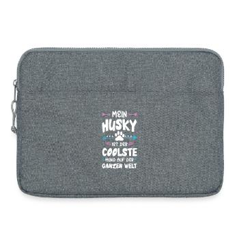 chien husky disant - Sacoche pour ordinateur portable 15 pouces - gris chiné - Devant