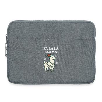 Fa La La Llama Drôle de Noël Père Noël - Sacoche pour ordinateur portable 15 pouces - gris chiné - Devant