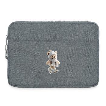 Eisteddybär mit Mütze und Schal - Laptop bag 15" - heather grey - Front