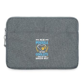 Mein Pudel Herzwelt Kranz - Laptoptasche 15" - Grau meliert - Vorne