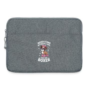 Boxer Hund Sprüche Lustige Boxer Geschenk - Laptoptasche 15" - Grau meliert - Vorne